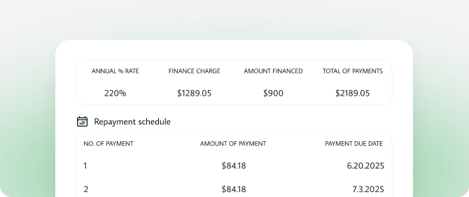 Payment Table