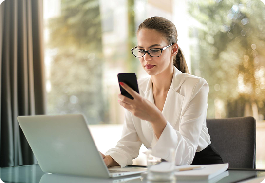 Woman using laptop